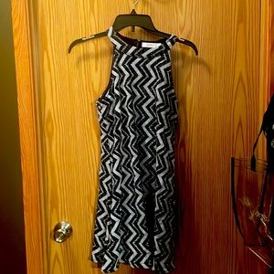 Candies glitter dress B&W chevron pattern formal attire Sz s